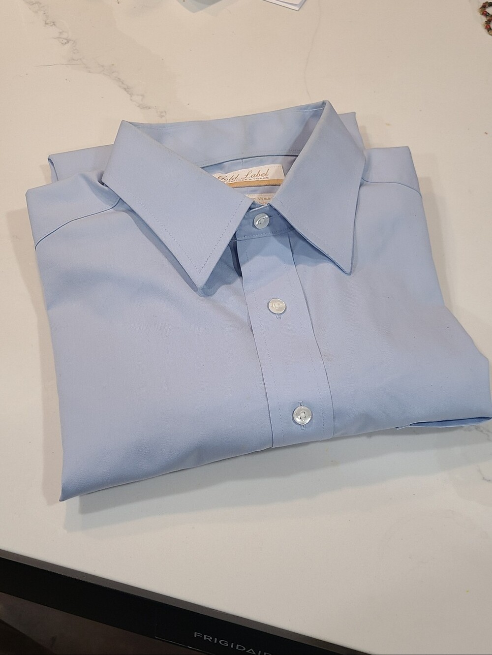 Roundtree & Yorke Light Blue Gold Lable Men’s Dress Shirt 16.5